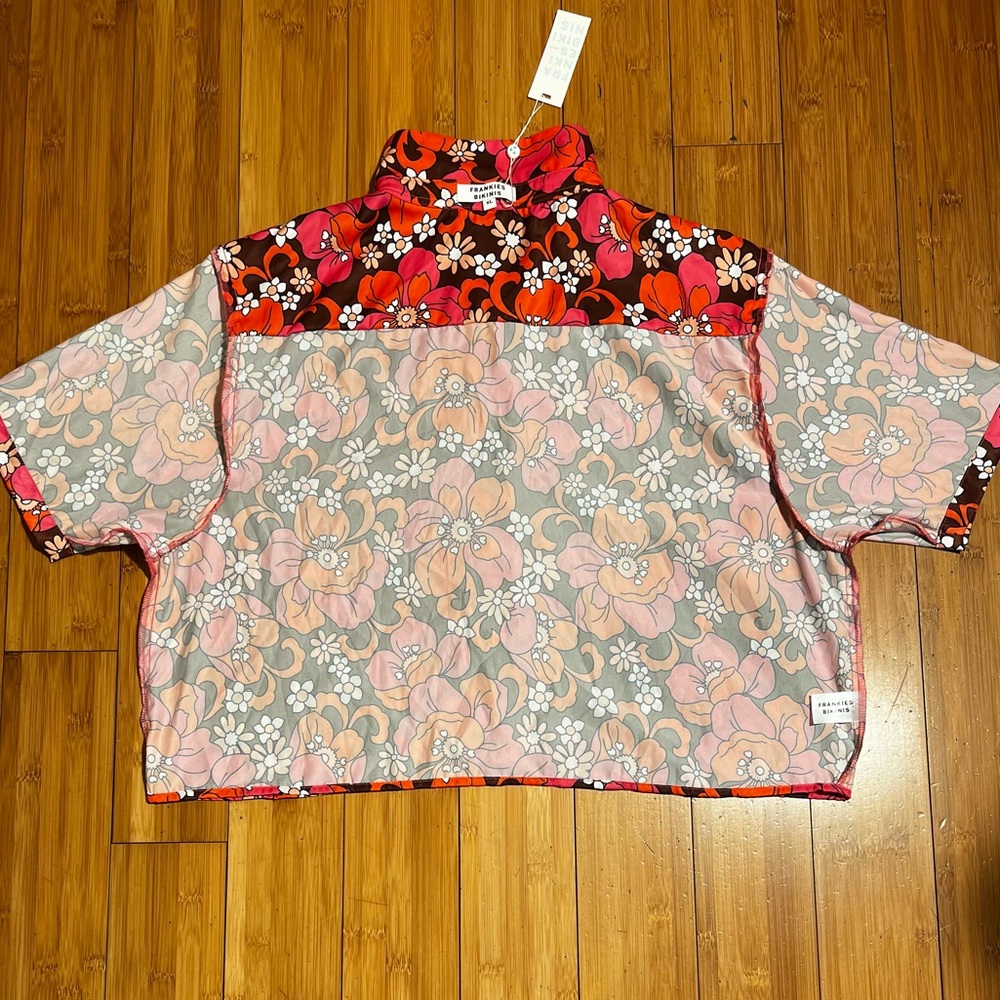 NWT Frankie’s Bikinis Koa Satin Cover Up Shirt Size XL - Picture 10 of 16